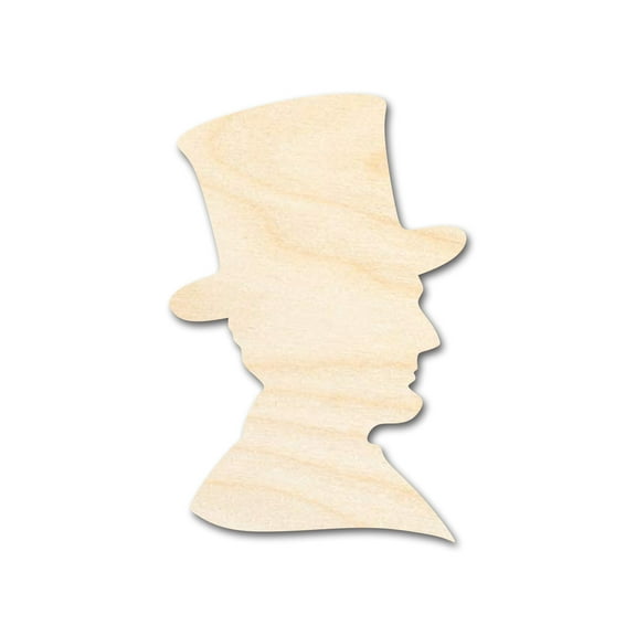Unfinished Wood Abraham Lincoln Silhouette 4" / 1/8"