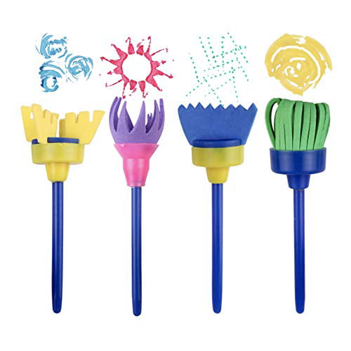 8 in 1 DIY Kids Brushes Flower Sponge Painting Brush Tool Set for Kids Study Toy 