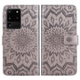 thumbnail image 5 of Compatible with Samsung Galaxy S20 Ultra 5G Wallet Phone Case and Tempered Glass Screen Protector Flip Credit Card Holder Stand Flower Cell Cover for S20ultra 20S S 20 A20 S2O 20ultra G5 Gray, 5 of 9