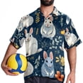 thumbnail image 4 of Cat Men's Poplin Shirt, Casual Short Sleeve Printed Button Down Summer Beach Unisex Shirts, 4 of 6