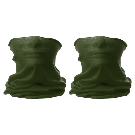 Uxcell 2pcs Summer Cooling Neck Gaiter Unisex Sun Protect Face Mask, Army Green