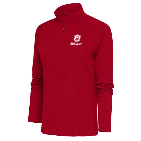 Women's Antigua Red Bradley Braves Tribute Digital Thermal Half-Zip Pullover Top