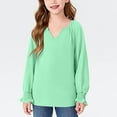 thumbnail image 6 of POIUYTR Girls Long Sleeve Shirts Loose Fit V Neck Chiffon Tops Cute Tee Blouses for Teen Kids 6-16year, 6 of 8