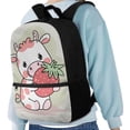 thumbnail image 4 of Pzuqiu Strawberry Cow School Backpack for Kids Girls, 17 Inch Bookbag for Girls Age 6-8,Lightweight School Bag for Preschool, Primary,Kindergarten School Supplies, 4 of 6