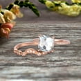 thumbnail image 2 of 1.75 Carat 2Pcs Aquamarine Wedding Ring Set Cushion Cut Aquamarine Engagement Ring On 10k Rose Gold Curved Art Deco Matching Wedding Band Personalized for Brides, 2 of 5