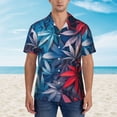 thumbnail image 2 of Disketp Red And Blue Leaves Hawaiian Shirts for Men,Mens Casual Short Sleeve Button Down Shirts Beach Shirt,Large, 2 of 7