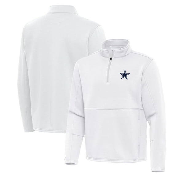 Men's Antigua White Dallas Cowboys Twist Quarter-Zip Pullover Jacket