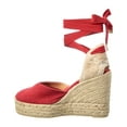 thumbnail image 2 of Castañer Carina Canvas Wedge Sandal, 36, Red, 2 of 5