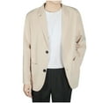 thumbnail image 2 of BiZtdJrK Mens Casual Blazers Regular Fit 2 Buttons Notch Lapel Sport Coats Lightweight Solid Suit Jacket with Pockets Beige XL, 2 of 9