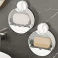 thumbnail image 4 of Suction Cup Soap Wall Mounted Bathroom Soap Holders Organizers with Cover NonPunch Installation ABS Soap Box, 4 of 8