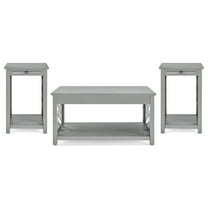 Alaterre 3-Pcs Modern Coventry Collection Natural Wood Living Room Table Set, Gray