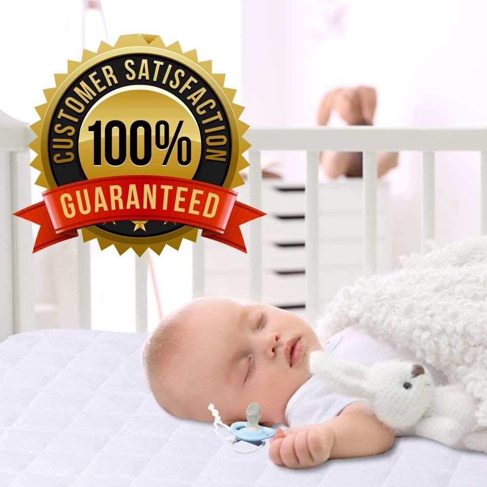 Mattress Protector  28"x49" Waterproof Noiseless Ultra Soft Viscose Made From With Quilted Terry Cotton Top White Fitted Sheet Style Cover