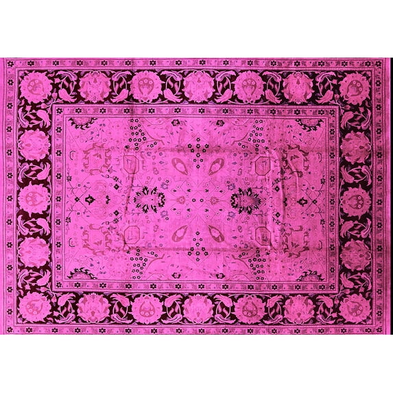 Ahgly Company Indoor Rectangle Oriental Pink Traditional Area Rugs, 2' x 4'
