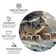 thumbnail image 3 of Honeii Wolf Family Winter Wonderland Print Leather Coaster Set of 4, Ideal for Safeguarding Your Furniture from Drinks Spills and Effortless Cleanup-Round Shape, 3 of 6
