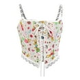 thumbnail image 1 of Top de Corsé Para Mujer Fajas Bodyshaper Control de Barriga Entrenador de Cintura Casual Ojal Erógeno Con Cordones Estampado Floral Corte de Espina de Pescado Correas Vintage Odeerbi ODB139717, 1 of 9