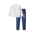 thumbnail image 4 of NAISIBABY Boys Sweatshirt & Jean Sets, Long Sleeve Pullover Tops Drawstring Pants Fall Winter 2-Piece Outfit White 10-11T, 4 of 9