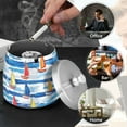thumbnail image 4 of Yayeee Ashtray with Lid for Cigarette Smokeless Stainless Steel Home Ash Holder, Orange Sailboats, 4 of 7