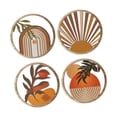 thumbnail image 4 of 4 piezas de decoración de pared de madera, artesanía decorativa, regalo de inauguración de la casa, colgante geométrico bohemio para dormitorio y sala, 4 of 8