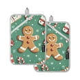 thumbnail image 7 of Yayeee Pot Holders Kitchen Heat Resistant with Pocket 7"x9.8" Cotton Oven Cooking Hot Pads, Christmas Gingerbread, 7 of 7