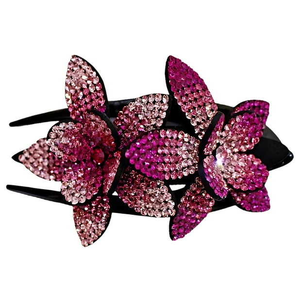 Nuevo clip de pico de pato con flores de diamantes de imitación, grande, coreano, elegante, para dama, elegante, pasador para el cabello, accesorios para el cabello, elegante clip para cola de moño pa