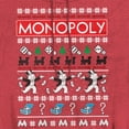 thumbnail image 2 of Monopoly Icons Ugly Christmas Unisex Adult Pull-Over Heather Hoodie,Red, 2X-Large, 2 of 3