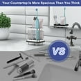 thumbnail image 4 of Toothbrush Holders with Water Absorbing Diatomite for Bathrooms, Electric Toothbrush Toothpaste Holder 2 Slots, Shower Tooth Brush Holder Bathroom Countertop Sink Caddy Sponge Organizers, Silver, 4 of 7