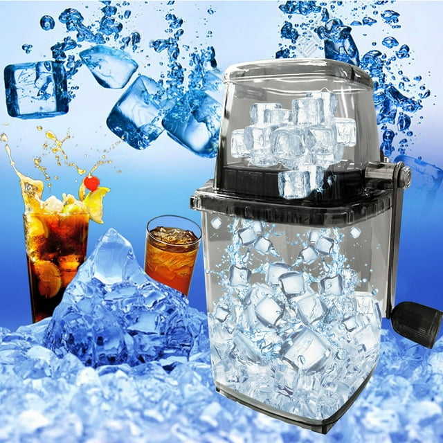 Meitianfacai Ice Crusher Manual Rotary Ice Shaver Ice Cube Crushed Smoothies Ice Made Machine Drinks Chopper Stirrer for Home Party(Gray),9.4*6.3*4.7in