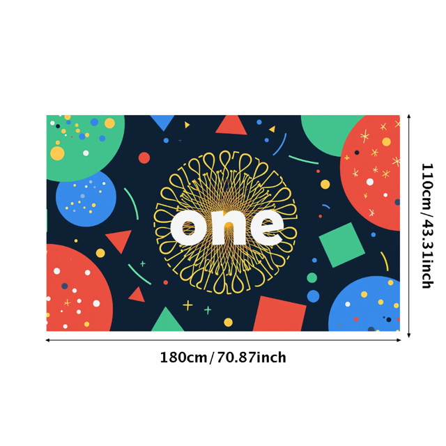 Glittery Gold One Letter Banner with Colorful Ribbons for First Birthday Party Backdrop Decoration Photography Props Party Supplies Decorations
