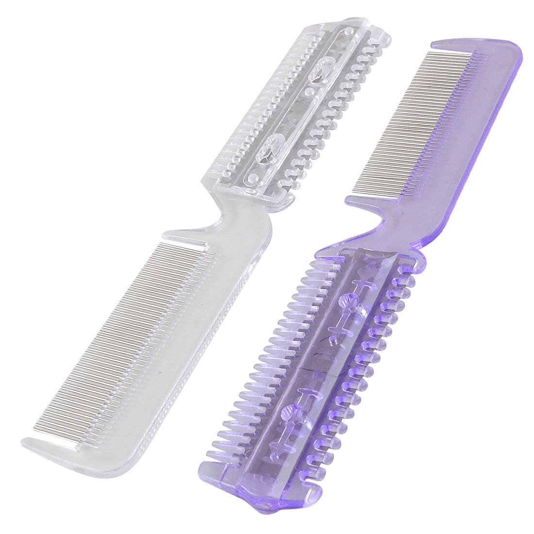 2 x Beeauty Tool Razor Blade Dual End Hair Comb Trimmer Cutter Purple