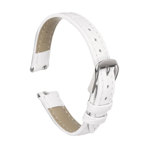 Uxcell Quick Release Leather Watch Band 13mm Embossed Pattern Leather Watch Strap Replacement for Men Women, White