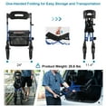 thumbnail image 3 of MAXWALK Rollator Walker for Tall Seniors, 12'' All Terrain Big Rubber Wheels, Foldable Walker with Backrest, Adjustable Handle & Seat for 5.3-7ft, Blue, 3 of 10