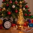 thumbnail image 3 of Metal Christmas Tree with Lighting, Christmas Table Decoration, Battery Operated Christmas Tree Night Light, Spiral Christmas Tree Lamp with Metal Stand,13inch, 3 of 7