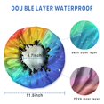 thumbnail image 3 of Shower Caps,Rainbow Tie Dye Wave Pattern Waterproof Shower Cap for Women 4 Pieces,Double Reusable Hair Cover for Shower PEVA Elastic Stretch Hem, 3 of 7