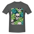 thumbnail image 4 of Bingfone Skull And Palm Leaves Men'S Loose Fit Short-Sleeve Pocket T-Shirt, 4 of 7