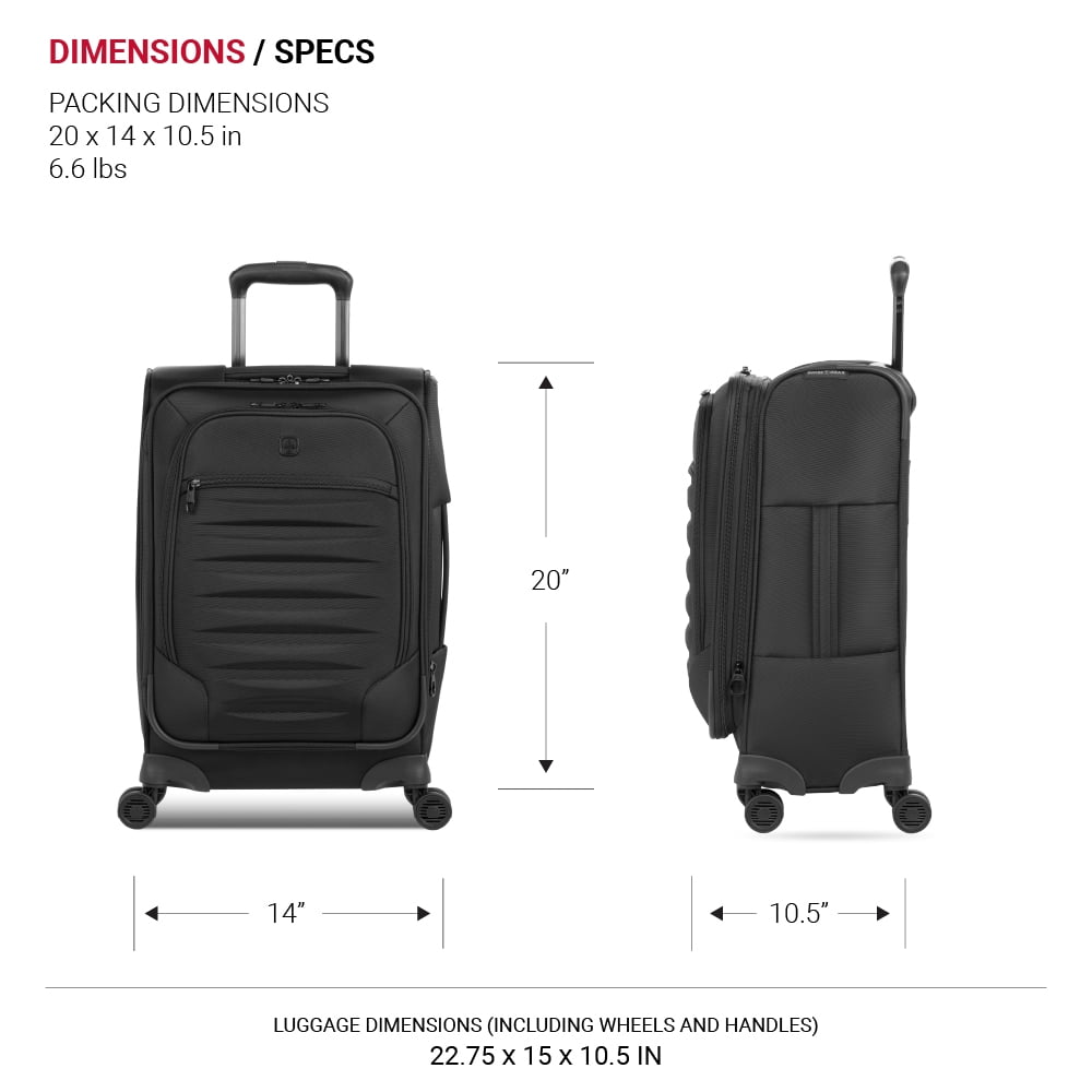 SWISSGEAR Checklite II Softside 3-Piece Expandable Luggage Set with 8 Spinner Wheels in Black