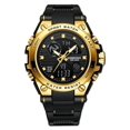 thumbnail image 4 of 1pc Black Rubber Strap Sporty 24 Hour Water Resistant Round Dial Digital Watch, For Daily Decoration, 4 of 4