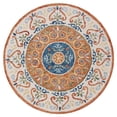 thumbnail image 2 of Ox Bay Talia 4' Round Orange/Cream Floral Wool Indoor Area Rug, 2 of 7