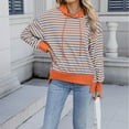 thumbnail image 5 of Fashion Pullover Hoodies for Women Trendy Plus Size Solid Color Long Sleeve Hooded Striped Pullover Casual, 5 of 8