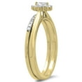 thumbnail image 2 of 0.25 Carat (ctw) 14K Yellow Gold Marquise & Round Cut Diamond Ladies Bridal Halo Style Engagement Ring Matching Band Set, 2 of 4