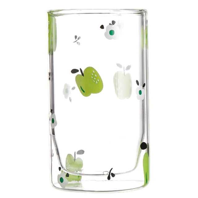 Yuarrent Taza de agua de vidrio doble Bebida transparente no tóxica Calix Vaso de bebida fría creativa Taza de vidrio de borosilicato para bebida Jugo Barra de herramientas No.2 Yuarrent HA027593-02