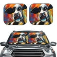 thumbnail image 2 of Balery 2 Piece Cow Car Windshield Sun Shade|Foldable Front Windshield Shade for Car Front Window for Most Sedans SUV Truck-Large, 2 of 7