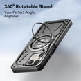 thumbnail image 4 of for Motorola Edge 50 Ultra/Moto X50 Ultra  Case with 360° Ring Kickstand, Dual Layer Military Grade Heavy Duty Shockproof Protection Phone Case Cover for Motorola Edge 50 Ultra. SHJ-Black, 4 of 7