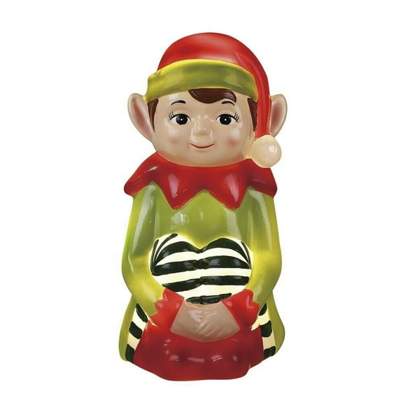 Mr. CHRISTMAS Illuminated Tabletop Blow Mold ELF w/Timer Indoor/Outdoor 12"