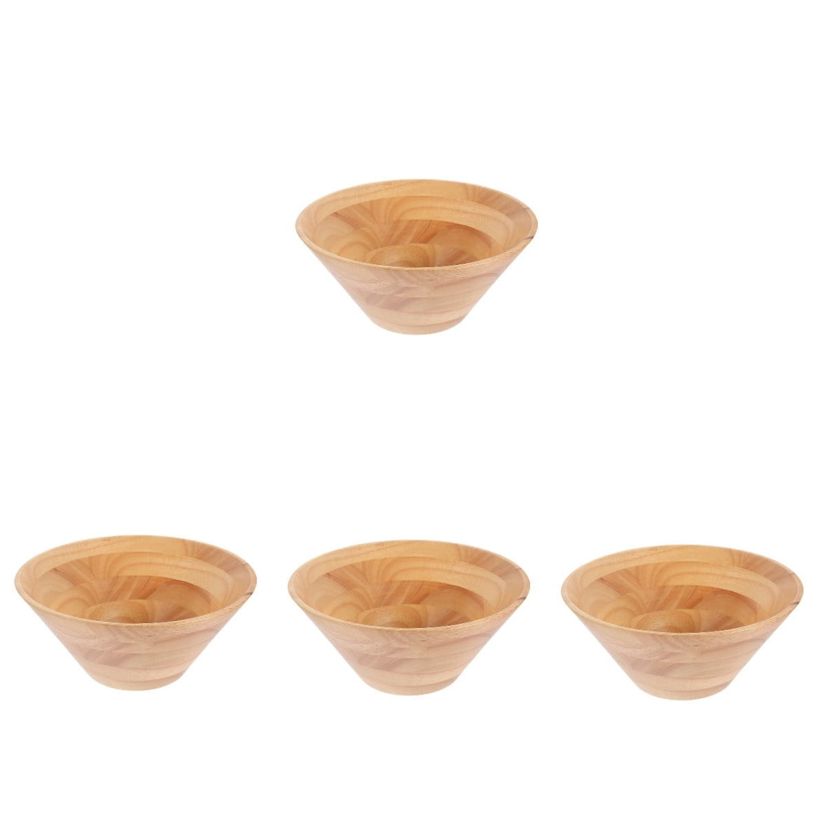 4 Count Extra Large Wood Bowl Fruit Bowl Wooden Salad Bowl 14.00X14.00X5.80CM
