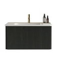 thumbnail image 5 of 30" Striped Brushed Black Oak Floating Bathroom Vanity with White Ceramic Sink, Bathroom Vanity for Modern Bathroom, One-Piece White Basin without Drain, Pre-assembled, 5 of 9