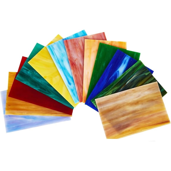 Stained Glass Pack | Assorted Cathedral Art Glass for Mosaic & DIY Crafts