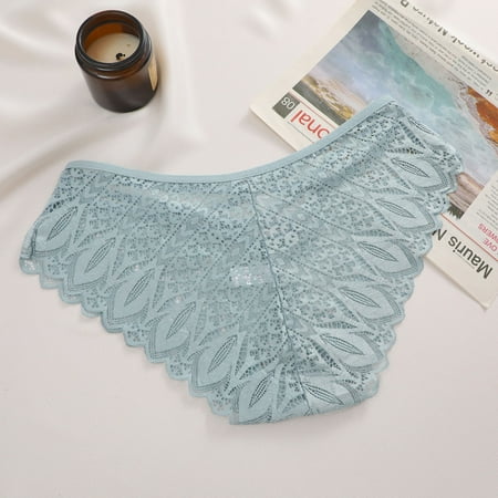 Last Chance: Woman Panties  Ropa Interior de Mujer  Women s Fashion Briefs Comfortable Underwear Women Causal Lace Panties Briefs SOPATENOR Blue XL