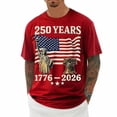 thumbnail image 5 of ibiyuan America 250 Shirt Anniversary Work Out Shirts Mens Mens Shirts Round Neck Short Sleeve 250 Years Textured Tees Gym Tops, 5 of 5