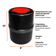 UDAP No-Fed-Bear Bear Resistant Food Canister, 2 Gallon Capacity, IGBC Approved