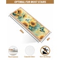 thumbnail image 4 of Stair Treads for Wooden Steps, Sunflower Butterfly Peel and Stick Stair Treads with Adhesive, Retro Green Yellow Pastoral Floral Non Slip Indoor Stairs Runner Rugs Mats for Elders Dogs 8"x30"4PCS, 4 of 7